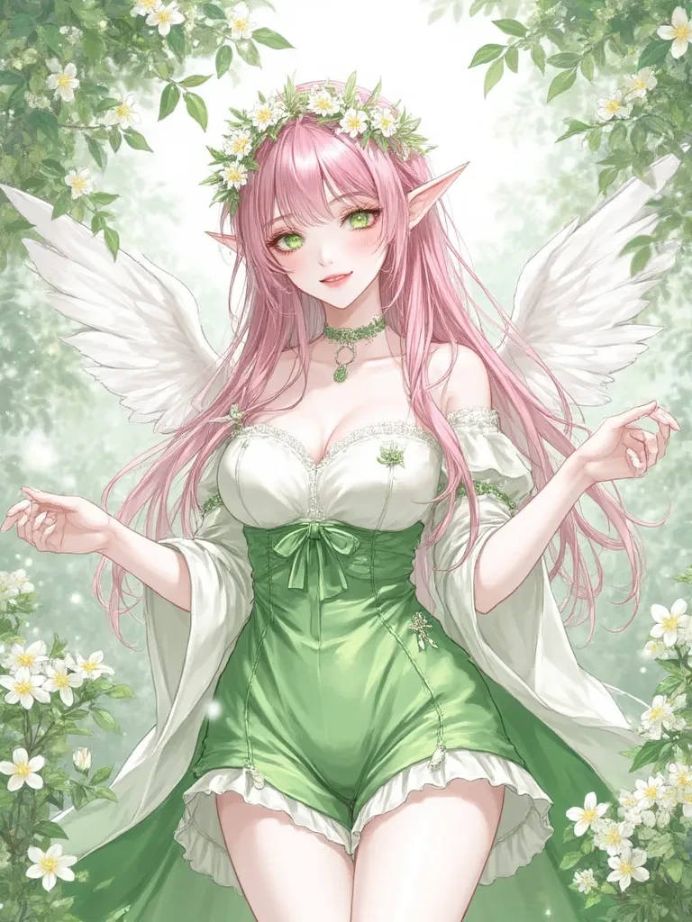 The beautiful goddess of the forest 🧚💚🤍 thumbnail