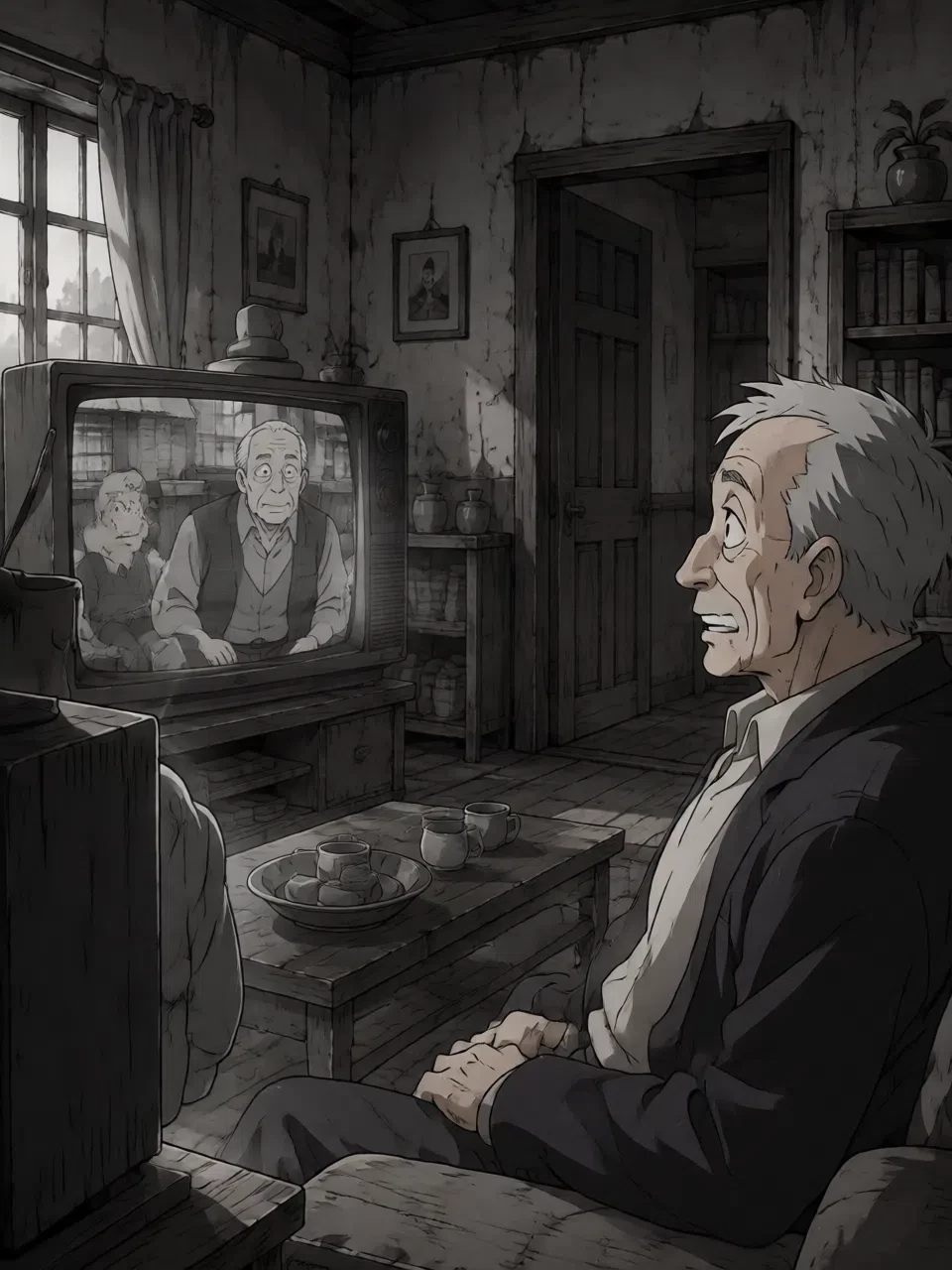 your grandfather watching the new TV for the first time thumbnail