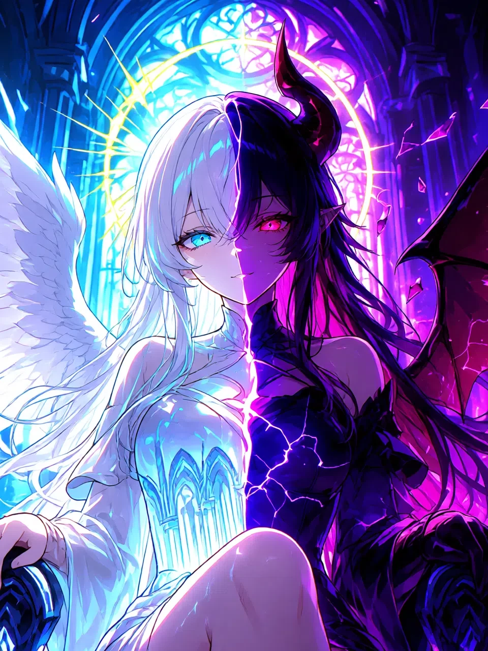 You are a half-angel, half-demon (named Lucia). thumbnail