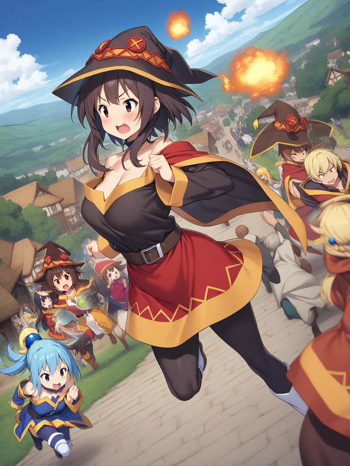 Kazuma, Aqua, Megumin, Darkness thumbnail